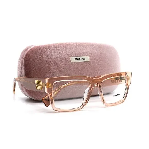 NEW MIU MIU MU02XV PEACH TRANSPARENT AUTHENTIC EYEGLASSES FRAME - Picture 13 of 14